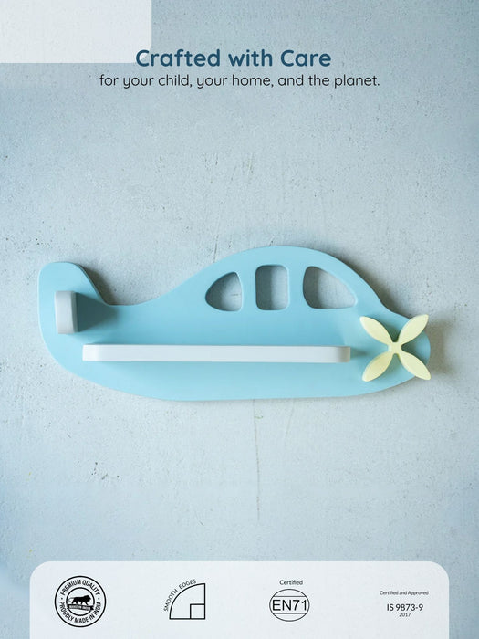 Fly High Shelf - Airplane-Shaped Wall Shelf for Kids