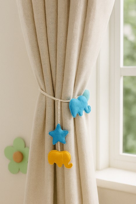 Starry Safari Curtain Tie-Set of 2